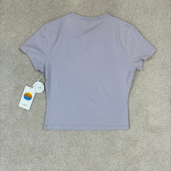 Vuori Feather Baby Tee Lavender Short Sleeve Cropped T-Shirt Women's Sz S NWT - Picture 2 of 7